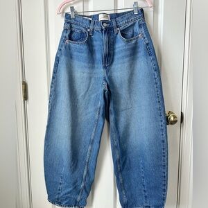 High-Rise Barrel Blue Women's Jeans - Classic Denim